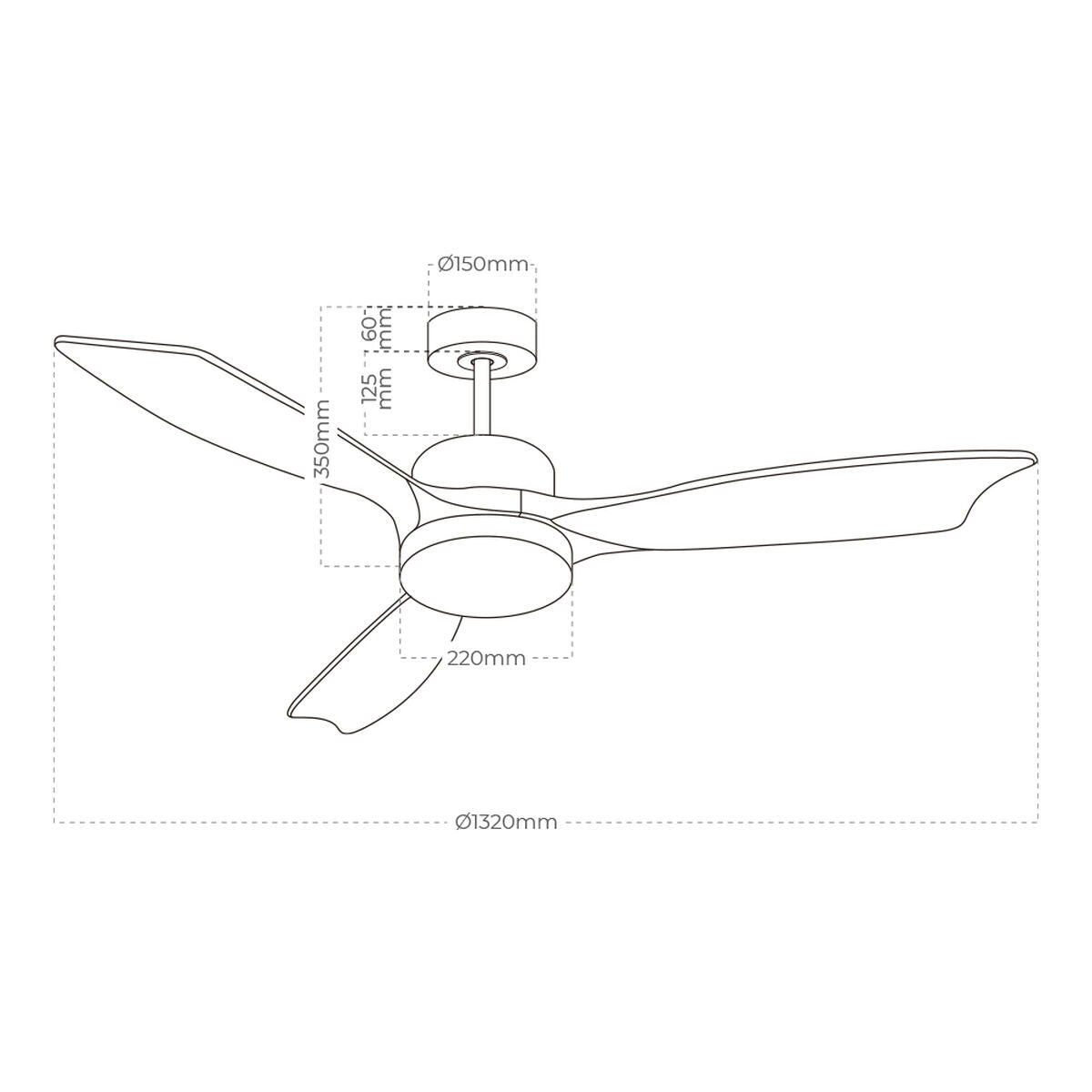 Ventilador de Techo con Luz EDM 33819 Báltico 20 W 2190 Lm