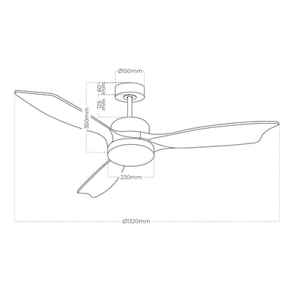 Ventilador de Techo con Luz EDM 33819 Báltico 20 W 2190 Lm