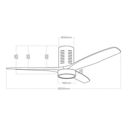 Ventilador de Techo con Luz EDM 33823 Kara 30 W 2190 Lm