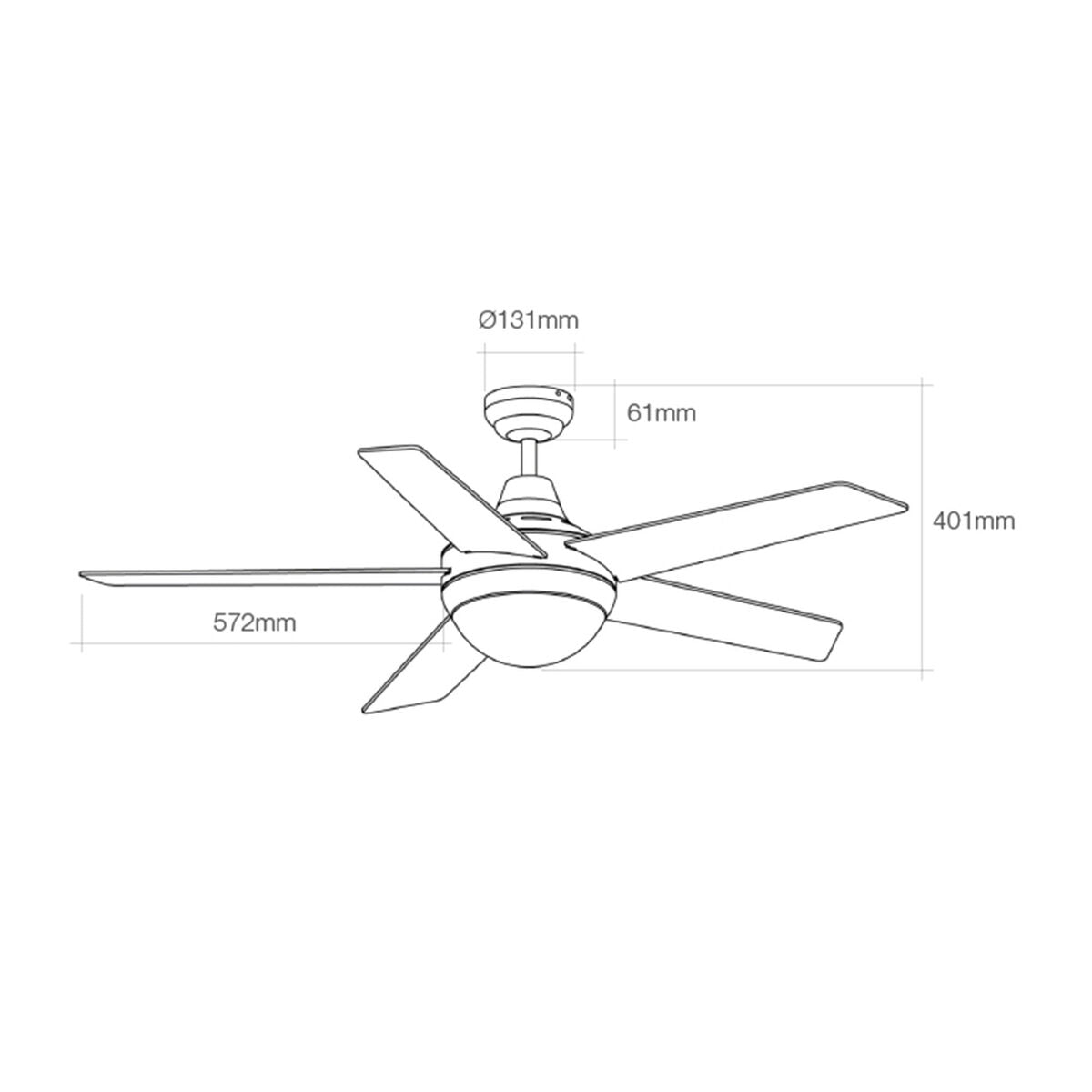 Ventilador de Techo con Luz EDM 33988 Adriatico Blanco 60 W