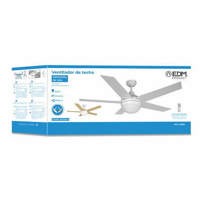 Ceiling Fan with Light EDM 33988 Adriatico White 60 W