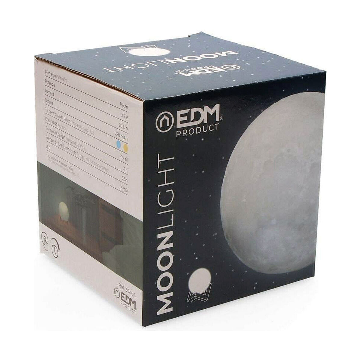 EDM Luna Table Lamp White 3.7V