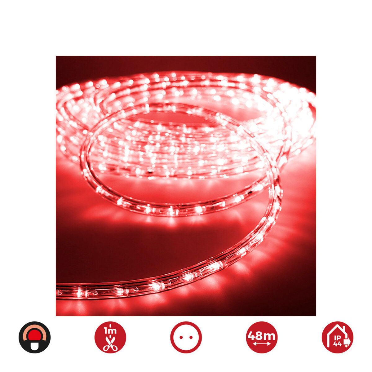 Tubo LED EDM 72718 Flexiled 1,4 W x 1 m 48 m Rojo