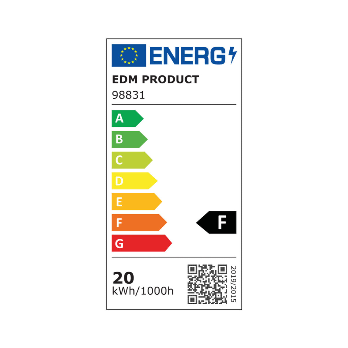 EDM LED bulb F 20 W E27 1700 Lm Ø 8 x 16.5 cm (6400 K)