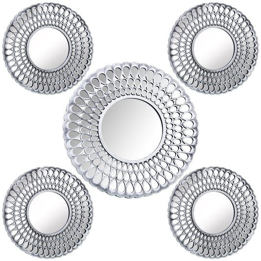 Alexandra House Living Mirror Set Silver Plastic 3 x 79 x 48 cm Round