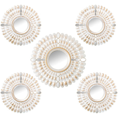 Alexandra House Living Mirror Set White Gold Plastic 2 x 79 x 48 cm Round