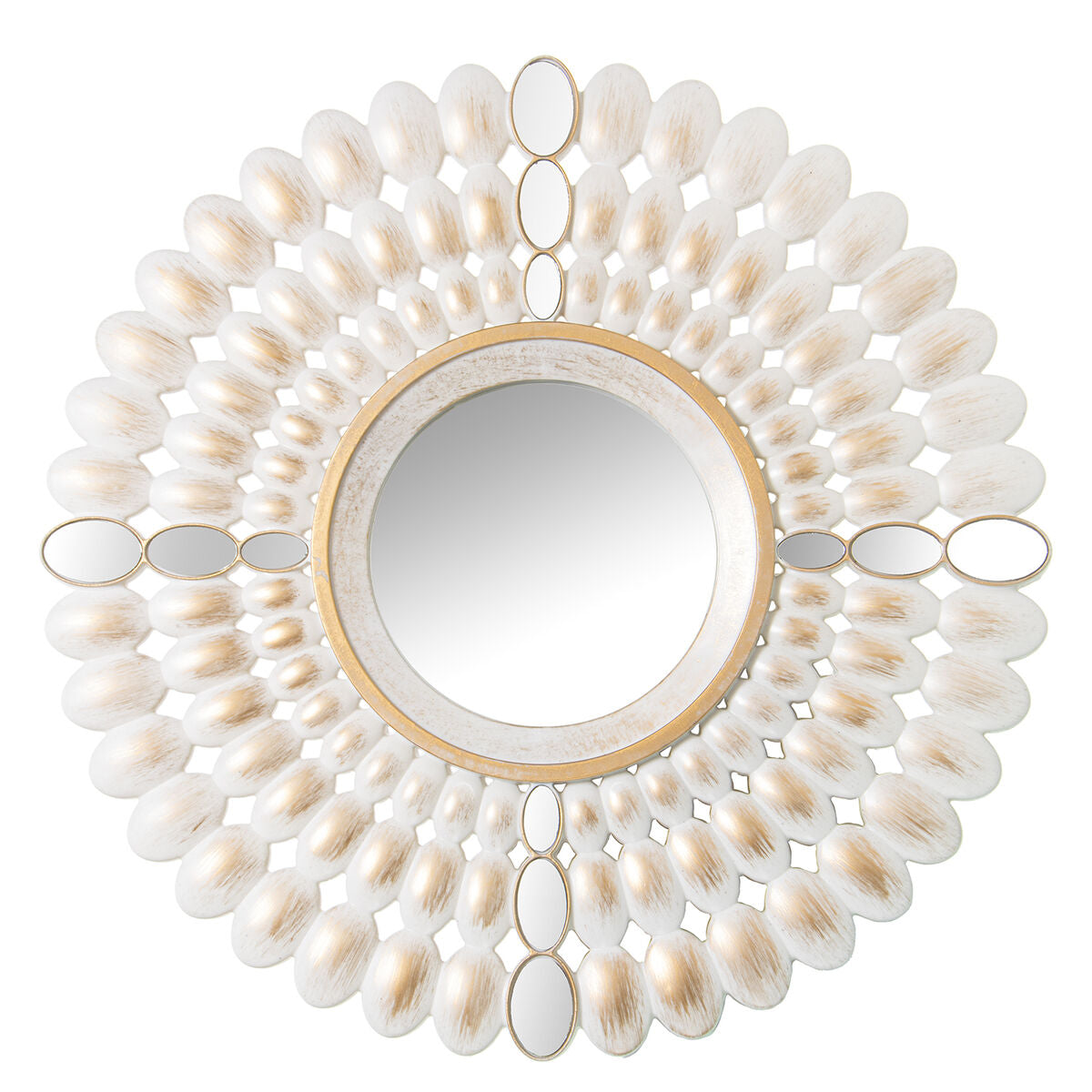 Alexandra House Living Mirror Set White Gold Plastic 2 x 79 x 48 cm Round