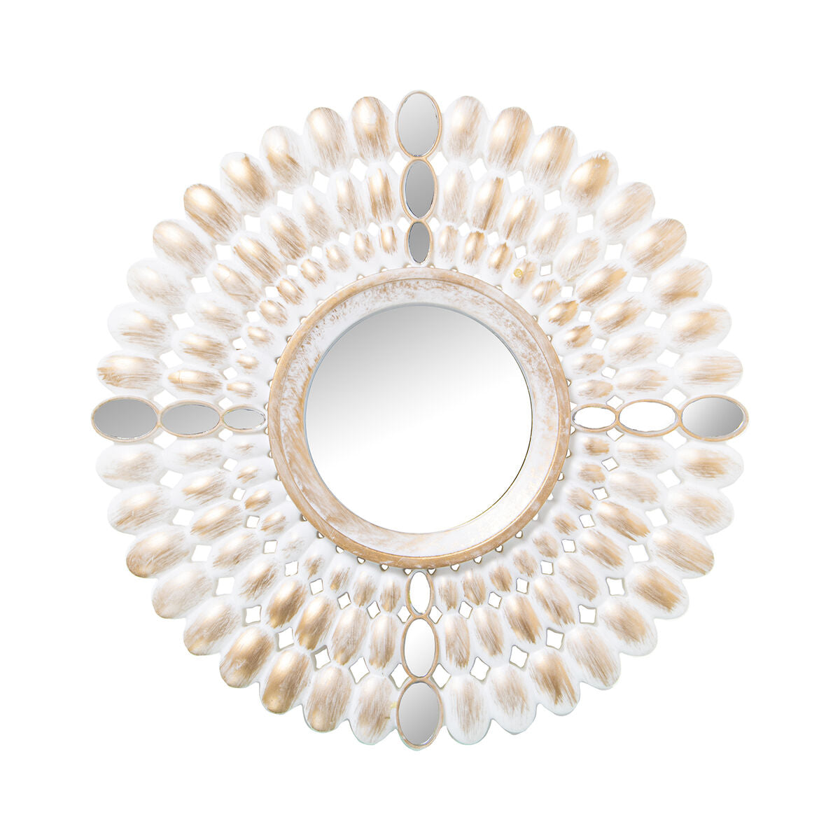 Alexandra House Living Mirror Set White Gold Plastic 2 x 79 x 48 cm Round