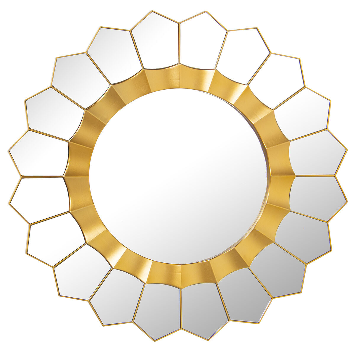 Alexandra House Living Gold Plastic Mirror Set 2 x 92 x 50 cm Round