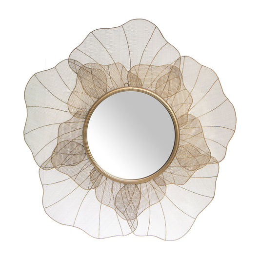 Alexandra House Living Gold Metal Flower Wall Mirror 5 x 63 x 63 cm