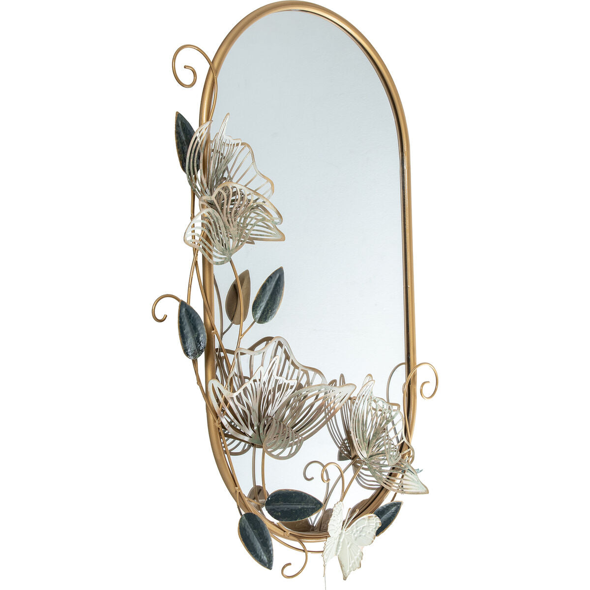 Alexandra House Living Gold Metal Flower Wall Mirror 7 x 49 x 72 cm