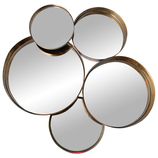 Alexandra House Living Gold Metal Circles Wall Mirror 9 x 59 x 54 cm