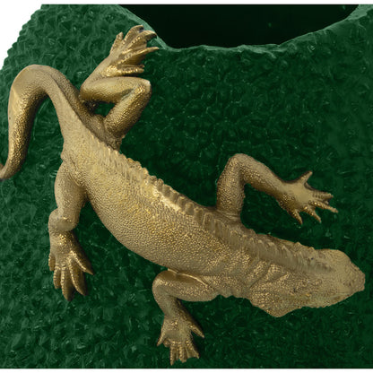 Jarrón Alexandra House Living Verde Resina Plástico Iguana 40 x 39 x 39 cm