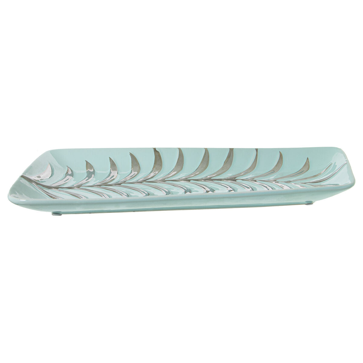 Alexandra House Living Centerpiece Green Silver Ceramic 3 x 18 x 30 cm