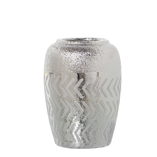 Alexandra House Living Silver Ceramic Vase 13 x 20 cm