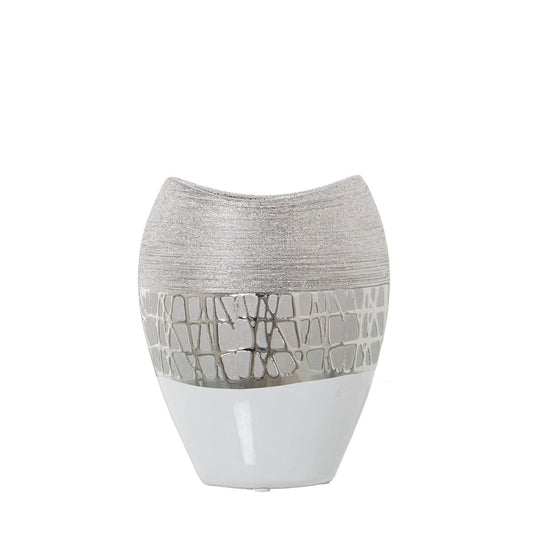 Alexandra House Living Vase Silver Ceramic 18 x 10 x 21 cm