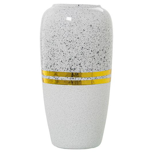 Alexandra House Living Vase White Silver Ceramic 15 x 30 cm