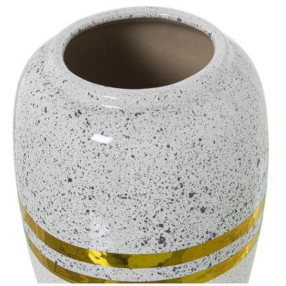 Alexandra House Living Vase White Silver Ceramic 13 x 20 cm