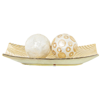 Alexandra House Living Golden Ceramic Centerpiece 8 x 33 x 18 cm