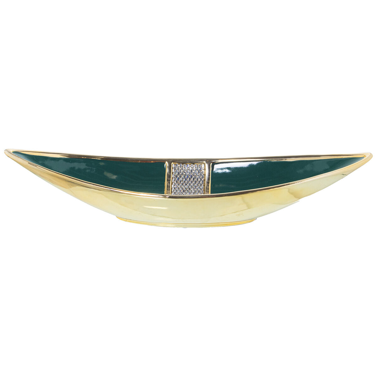 Alexandra House Living Centerpiece Green Golden Silver Ceramic 10 x 43 x 16 cm