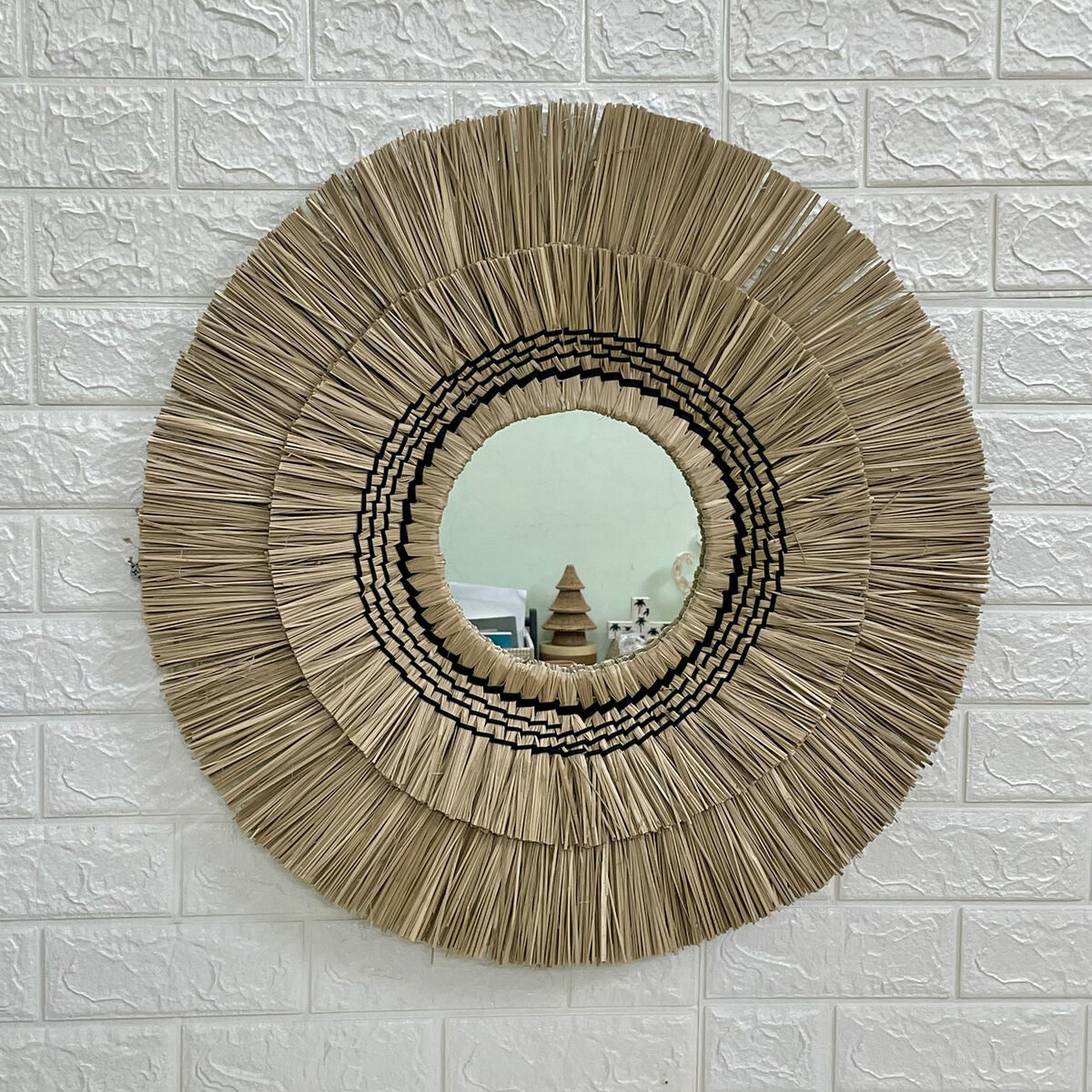 Alexandra House Living Wall Mirror Seagrass 6 x 57 x 59 cm Round