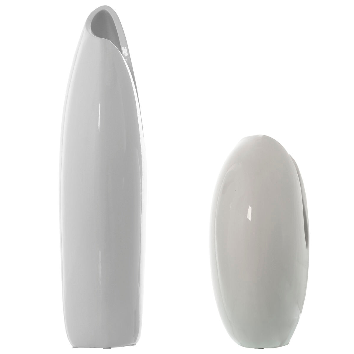 Set of 2 Alexandra House Living Vases White Glossy Ceramic 23 x 24 x 42 cm (2 Pieces)