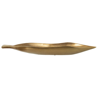 Alexandra House Living Centerpiece Golden Ceramic Leaf 7 x 54 x 14 cm