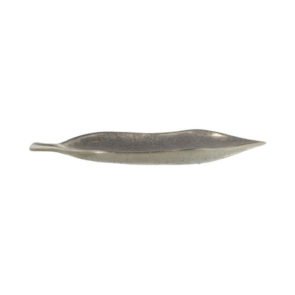 Alexandra House Living Silver Ceramic Leaf Centerpiece 7 x 54 x 14 cm