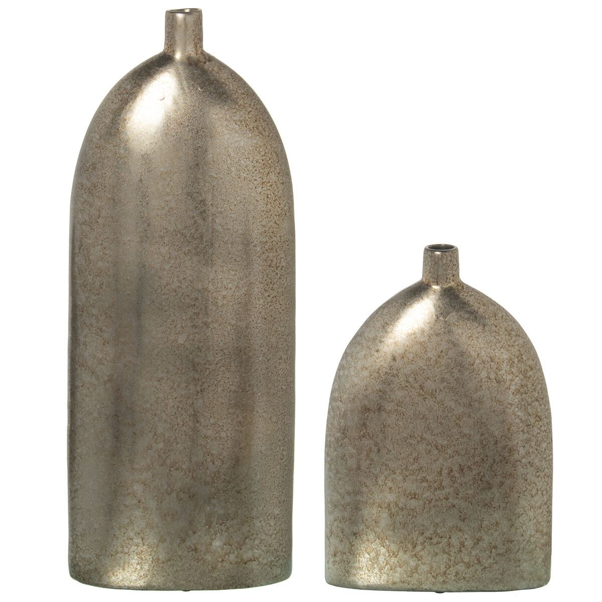 Set of 2 Alexandra House Living Silver Ceramic Vases 16 x 19 x 51 cm (2 Pieces)