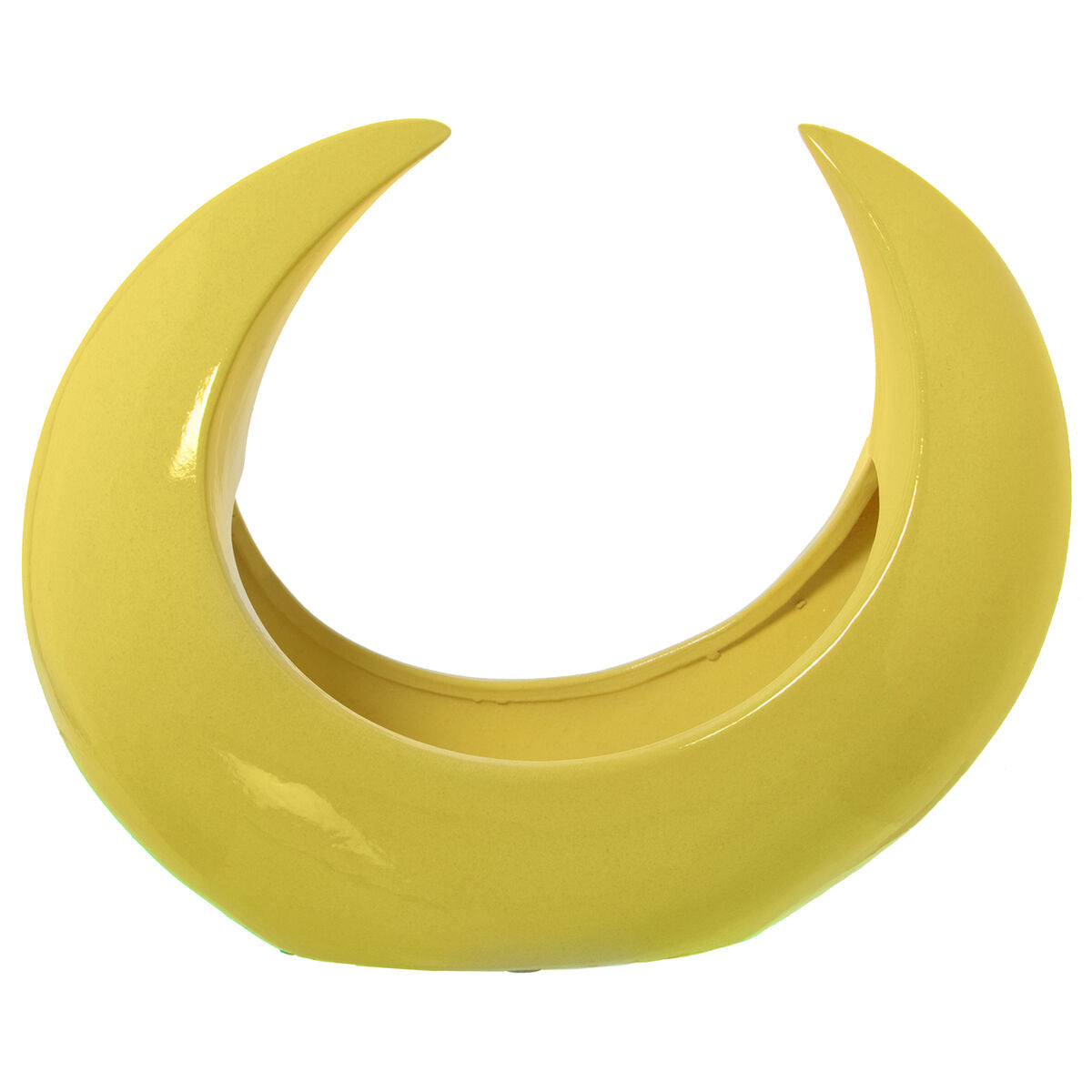 Alexandra House Living Yellow Ceramic Moon Centerpiece 14 x 29 x 28 cm