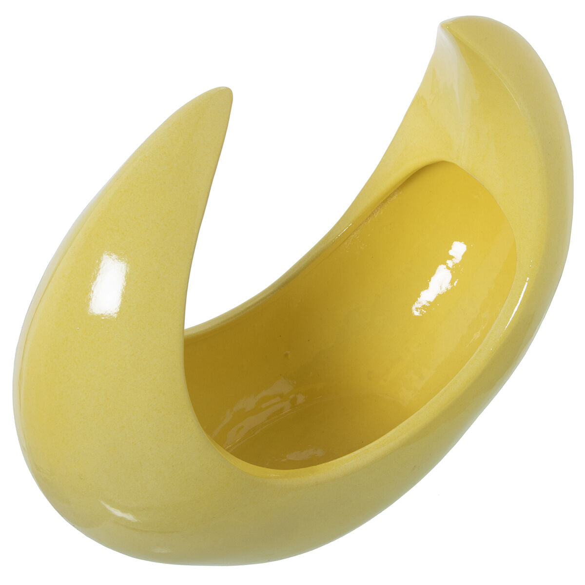 Alexandra House Living Yellow Ceramic Moon Centerpiece 14 x 29 x 28 cm