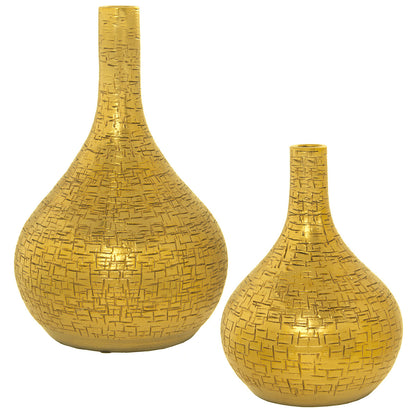 Set of 2 Alexandra House Living Gold Ceramic Vases 24 x 45 x 39 cm (2 Pieces)