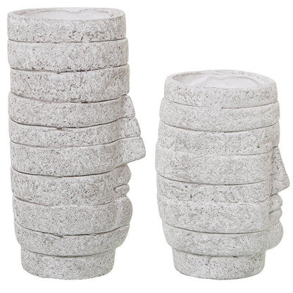 Set of 2 Alexandra House Living Granite Ceramic Vases 14 x 27 x 28 cm (2 Pieces)