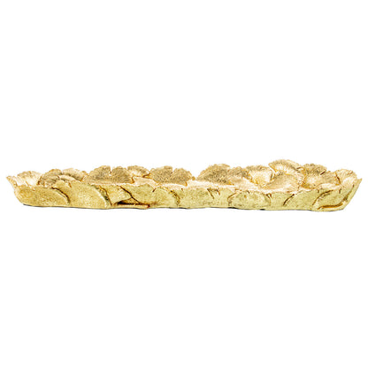 Alexandra House Living Centerpiece Gold Plastic Leaves 55 x 23 x 6 cm