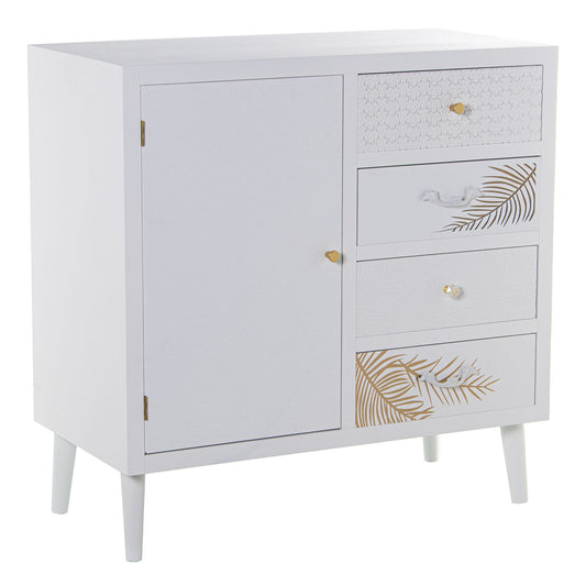 Alexandra House Living Sideboard White Golden Wood 80 x 80 x 40 cm