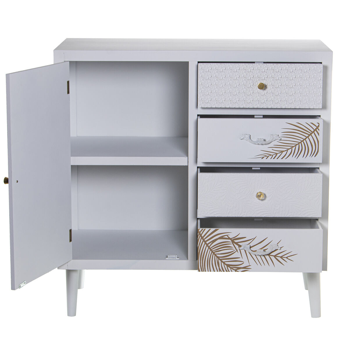 Alexandra House Living Sideboard White Golden Wood 80 x 80 x 40 cm