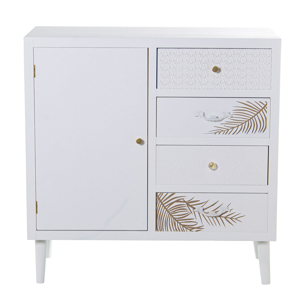 Alexandra House Living Sideboard White Golden Wood 80 x 80 x 40 cm