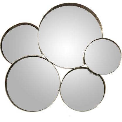 Alexandra House Living Wall Mirror Silver Metal Circles 9 x 60 x 54 cm