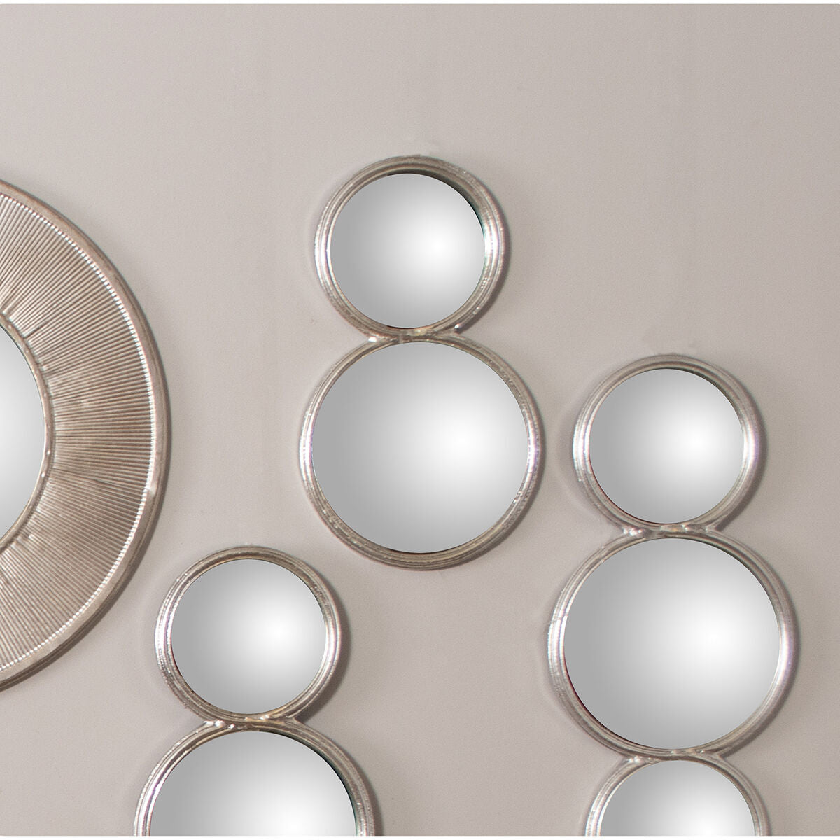 Alexandra House Living Wall Mirror Silver Metal Circles 2 x 24 x 41 cm