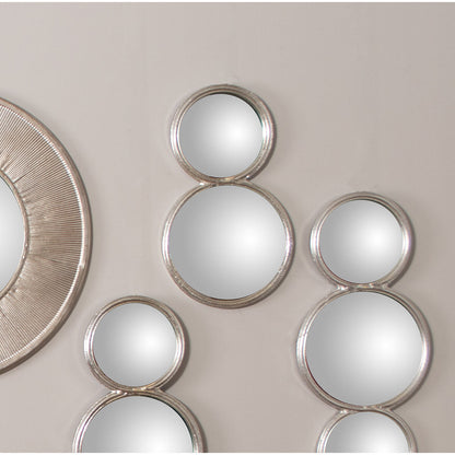 Alexandra House Living Wall Mirror Silver Metal Circles 2 x 24 x 41 cm