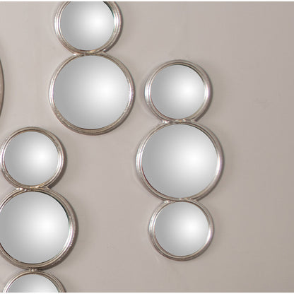 Alexandra House Living Wall Mirror Silver Metal Circles 2 x 23 x 58 cm