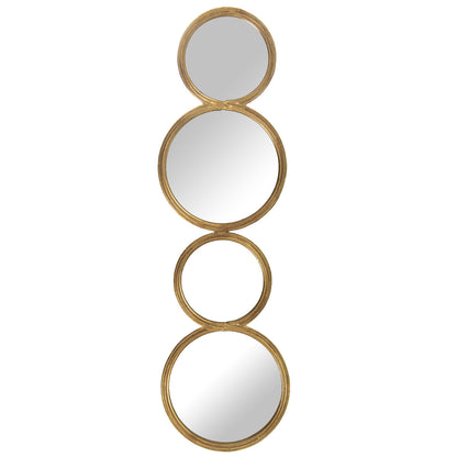 Alexandra House Living Gold Metal Circles Wall Mirror 2 x 81 x 24 cm