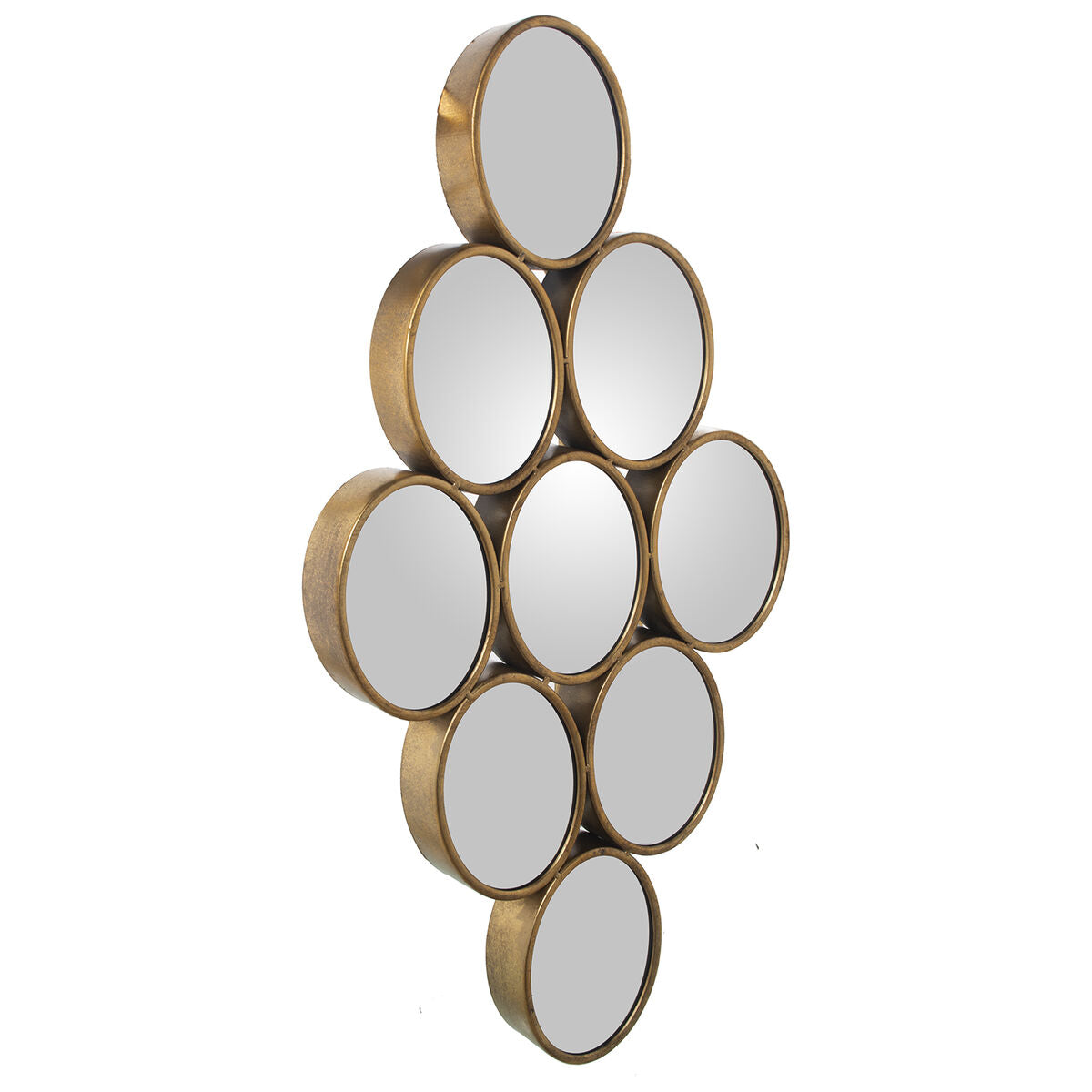 Alexandra House Living Gold Metal Circles Wall Mirror 9 x 71 x 39 cm