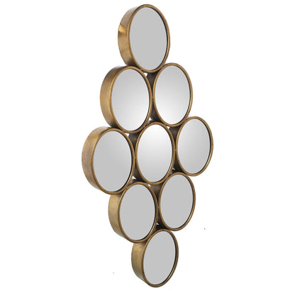 Alexandra House Living Gold Metal Circles Wall Mirror 9 x 71 x 39 cm