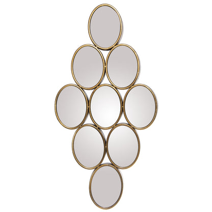 Alexandra House Living Gold Metal Circles Wall Mirror 9 x 71 x 39 cm