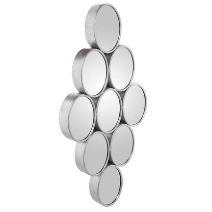 Alexandra House Living Wall Mirror Silver Metal Circles 9 x 71 x 39 cm