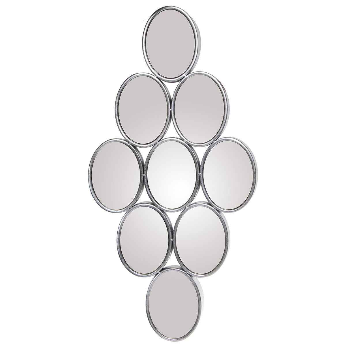 Alexandra House Living Wall Mirror Silver Metal Circles 9 x 71 x 39 cm