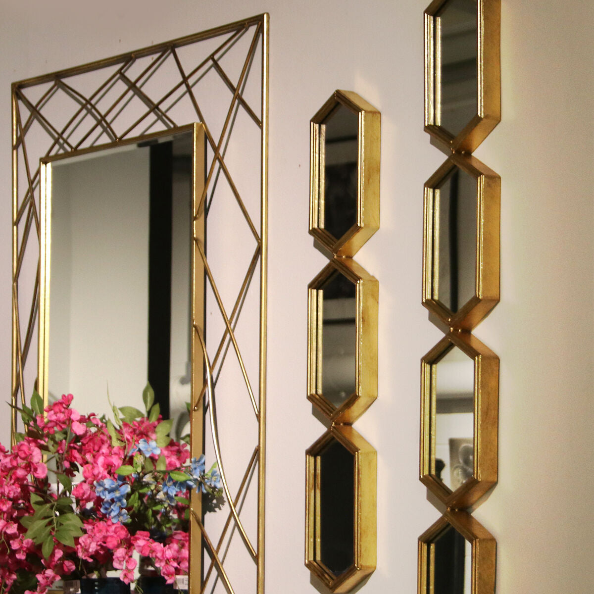 Alexandra House Living Gold Metal Wall Mirror 4 x 15 x 106 cm