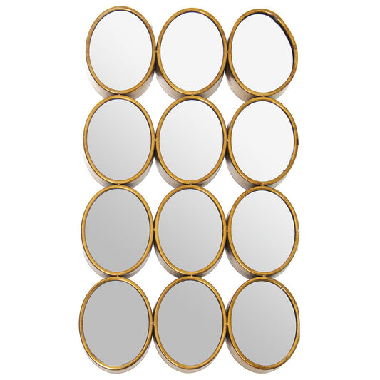 Alexandra House Living Gold Metal Wall Mirror 12 x 16 cm 9 x 68 x 40 cm Round Oval