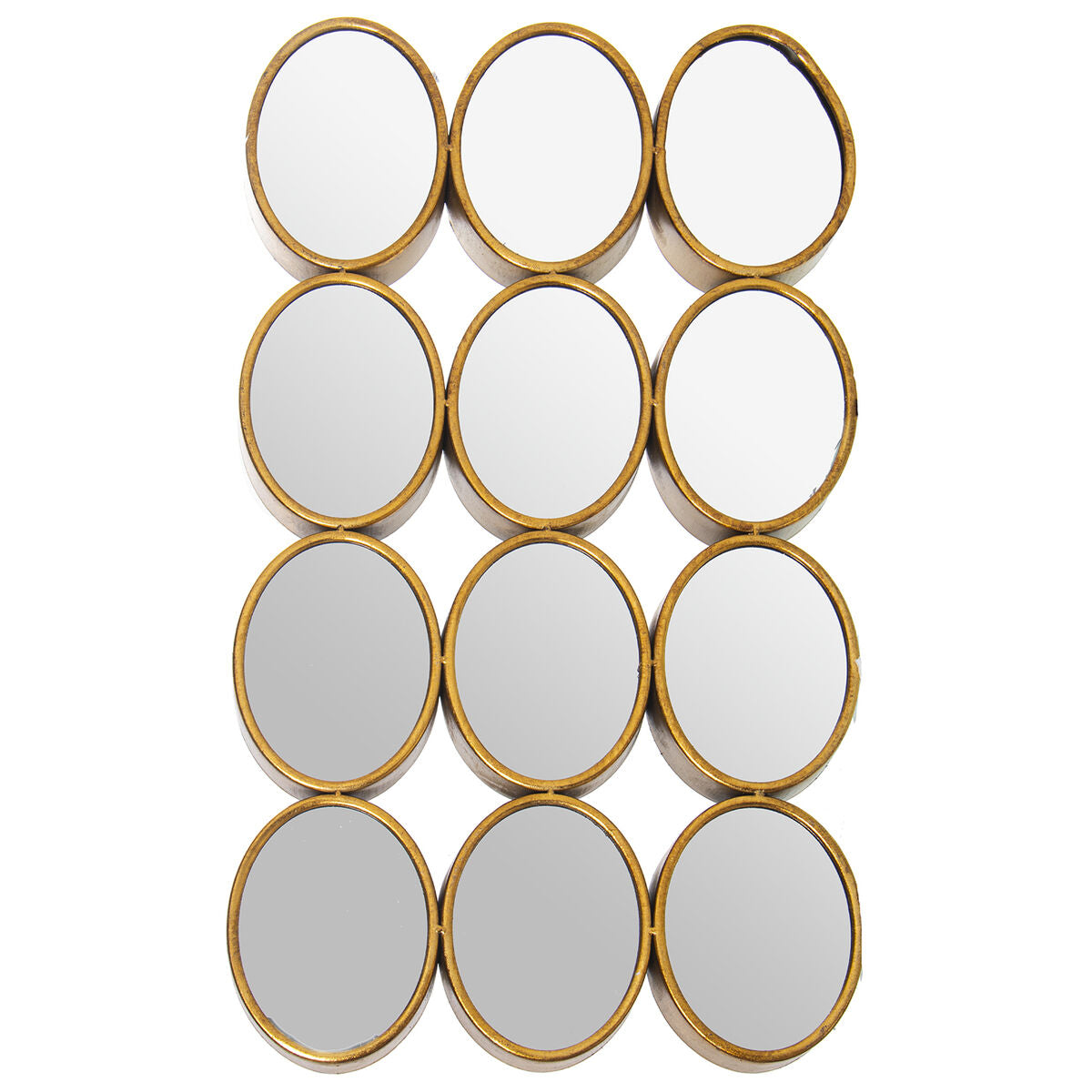 Espejo de pared Alexandra House Living Dorado Metal 12 x 16 cm 9 x 68 x 40 cm Redondo Ovalado